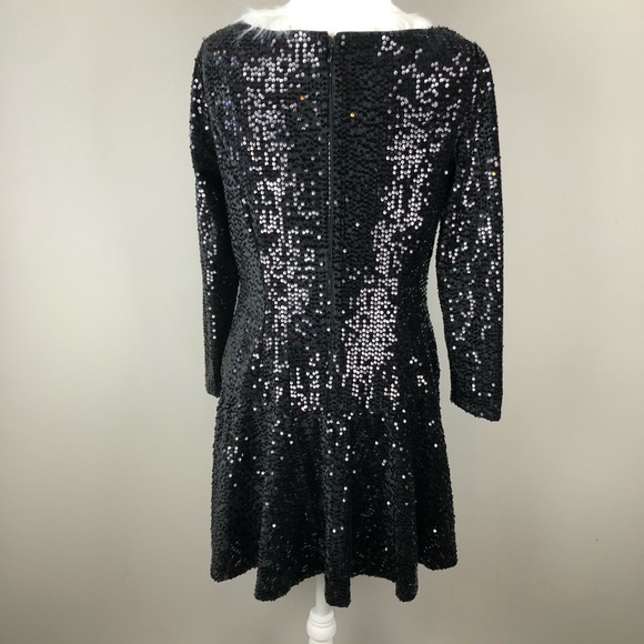 Eliza J velvet sequin fit flare mini dress flounce - Picture 6 of 8